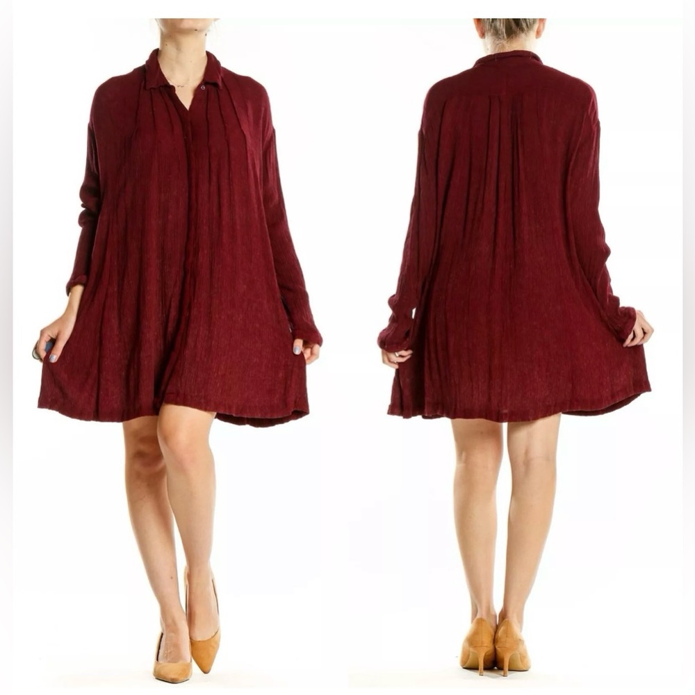 Free People Crinkle Spin Me Tunic Shirt Dress - Picture 2 of 11